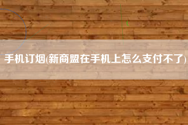 手机订烟，新商盟在手机上怎样付出不了？