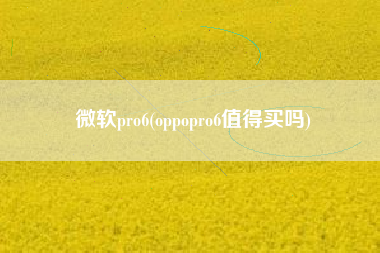 微软pro6，oppopro6值得买吗？