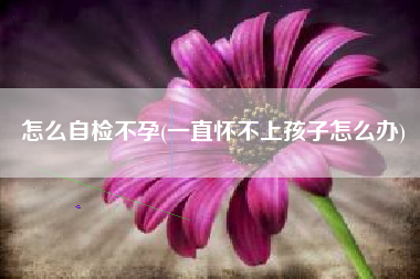 怎样自检不孕，始终怀不上孩子怎样办？
